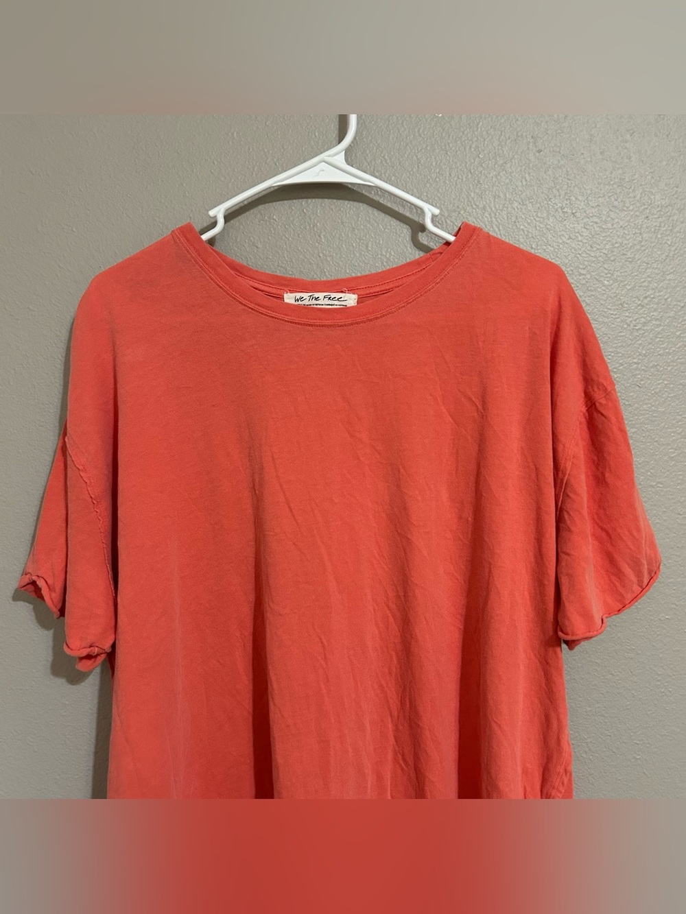 Free People Nina Orange Short Sleeve Cotton Boxy Fit T Shirt Women’s Size Medium - Picture 2 of 8